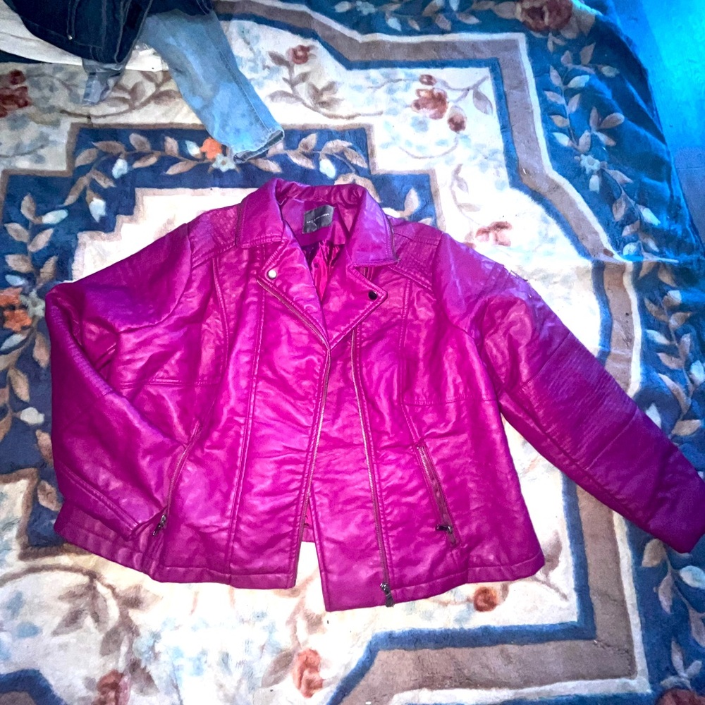 Pink leather jacket